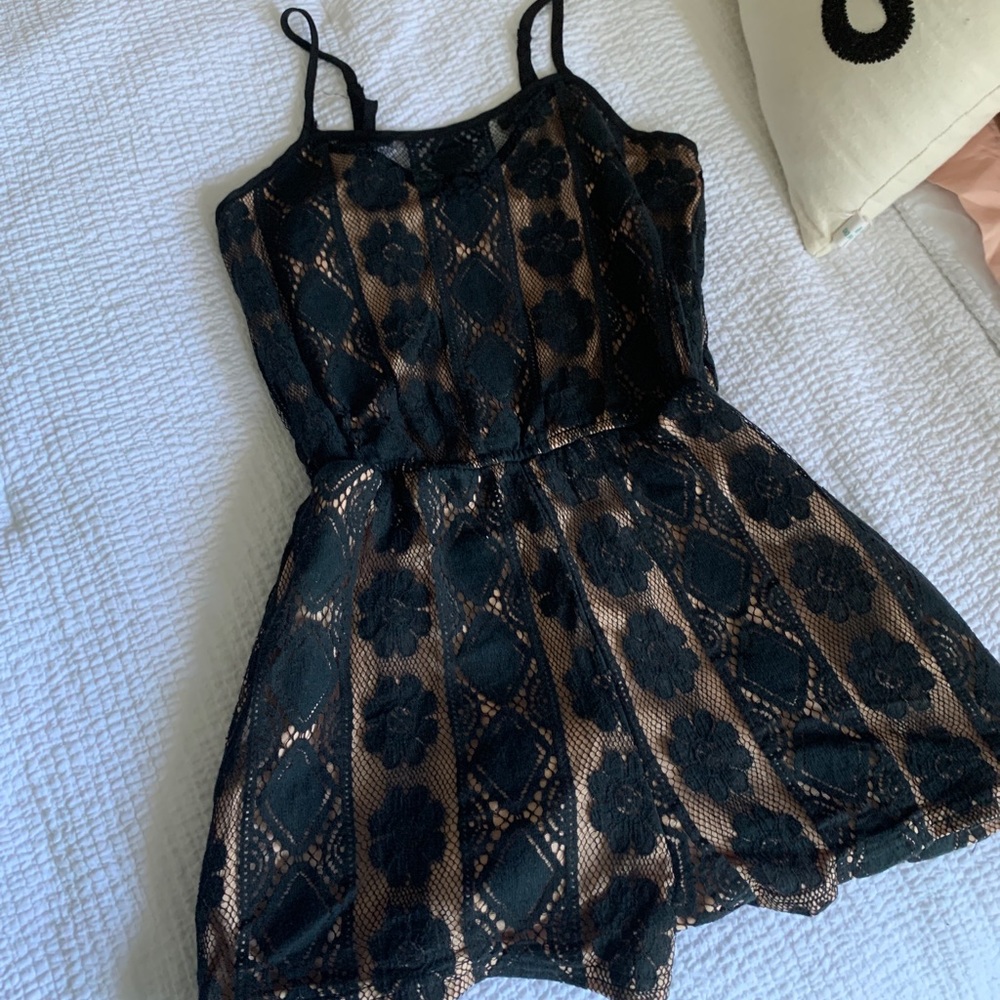Black lace romper